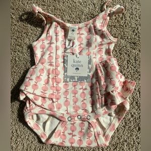 Kate Quinn tie strap ballerina bubble. Organic cotton. 0-3M